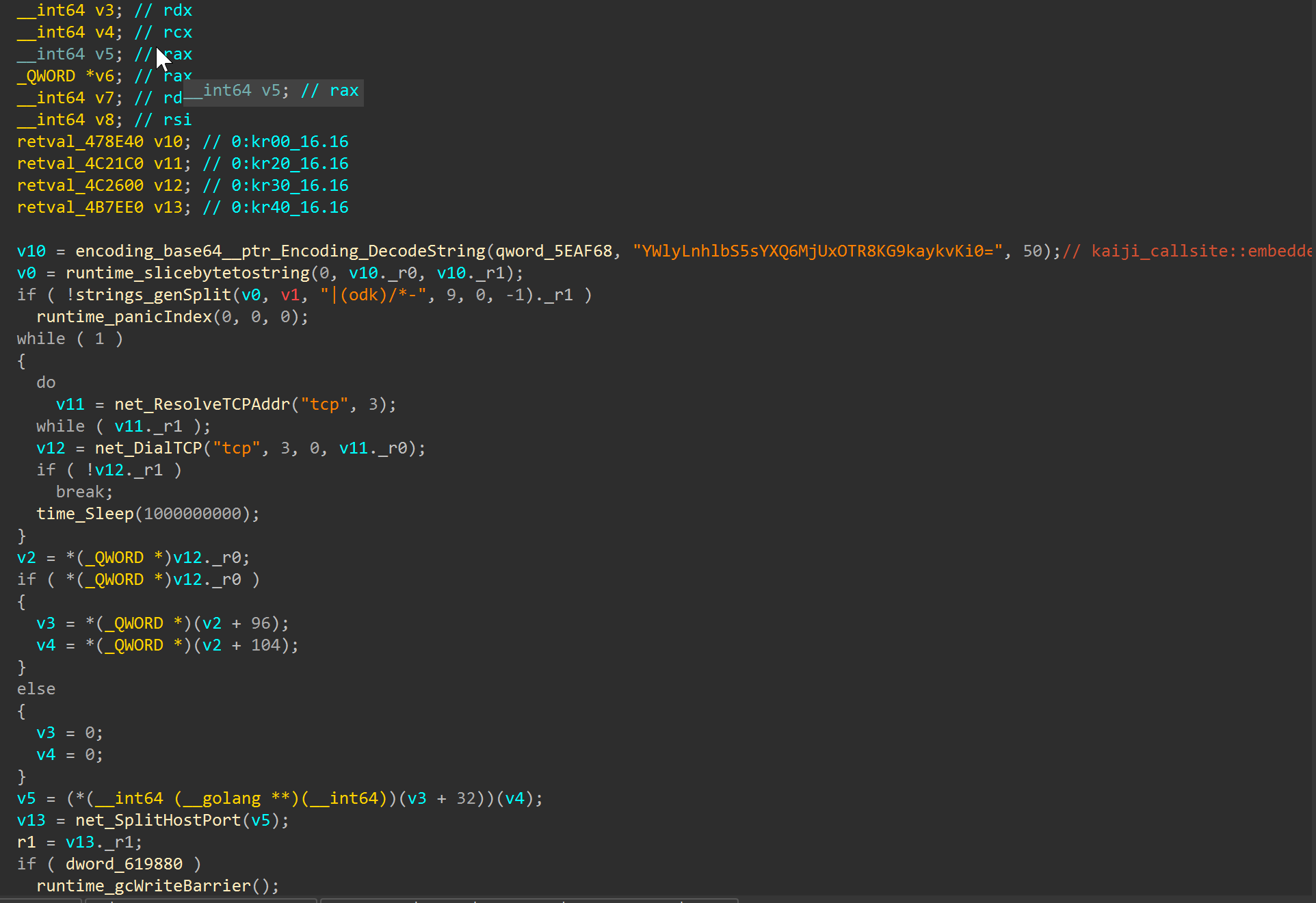 Decompiler C2 decode caller